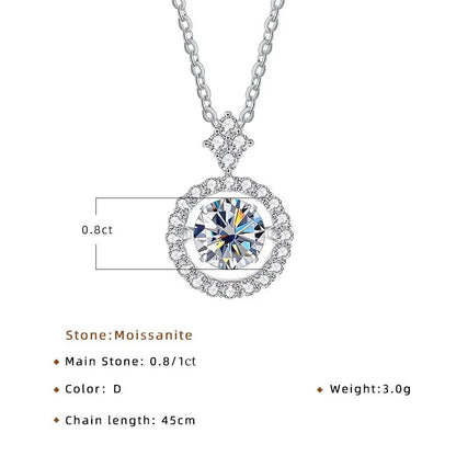 Moissanite Pendant Necklace for Women in Sterling Silver