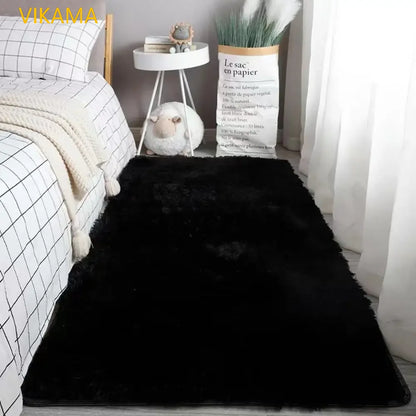 VIKAMA Solid Color Polyester Plush Carpet