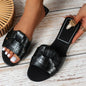 Summer Women's Solid Color Slippers with Buckle