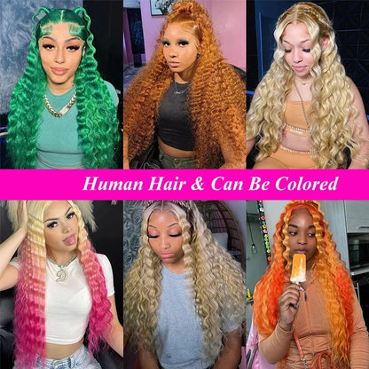613 Honey Blonde Human Hair Wig 30 Inch Deep Wave