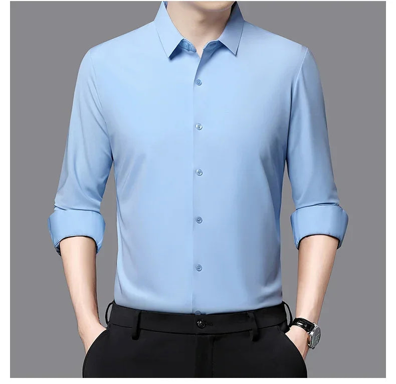 Men's Ultra-Stretch Slim-Fit Long Sleeve Shirt