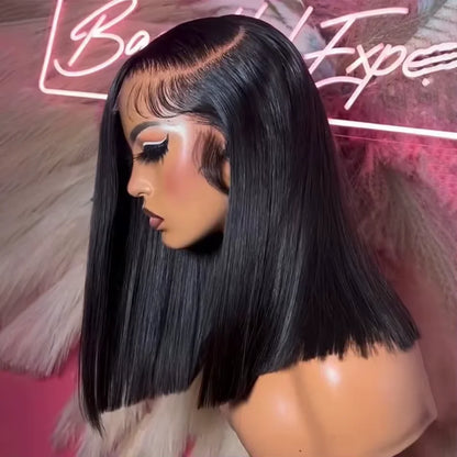Bob Straight Lace Front Wig 16 Inch Human Hair