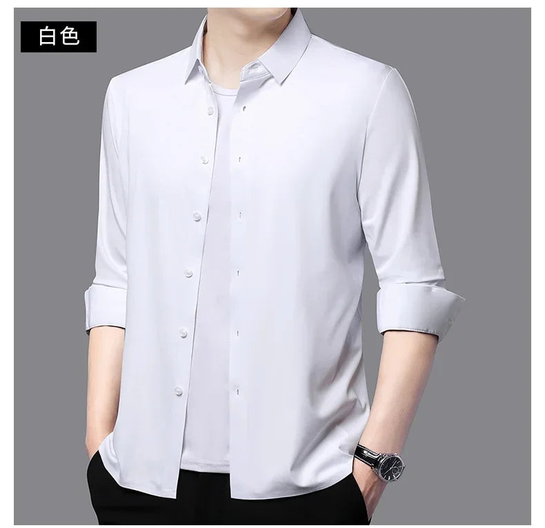 Men's Ultra-Stretch Slim-Fit Long Sleeve Shirt