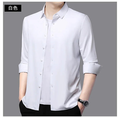 Men's Ultra-Stretch Slim-Fit Long Sleeve Shirt
