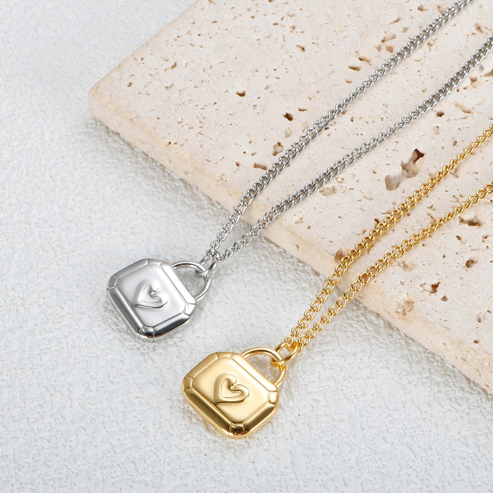 Stainless Steel Heart Pendant Necklace for Women