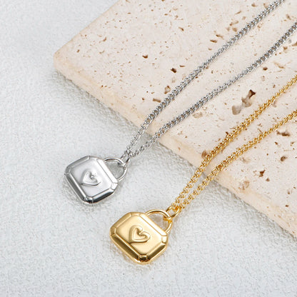 Stainless Steel Heart Pendant Necklace for Women