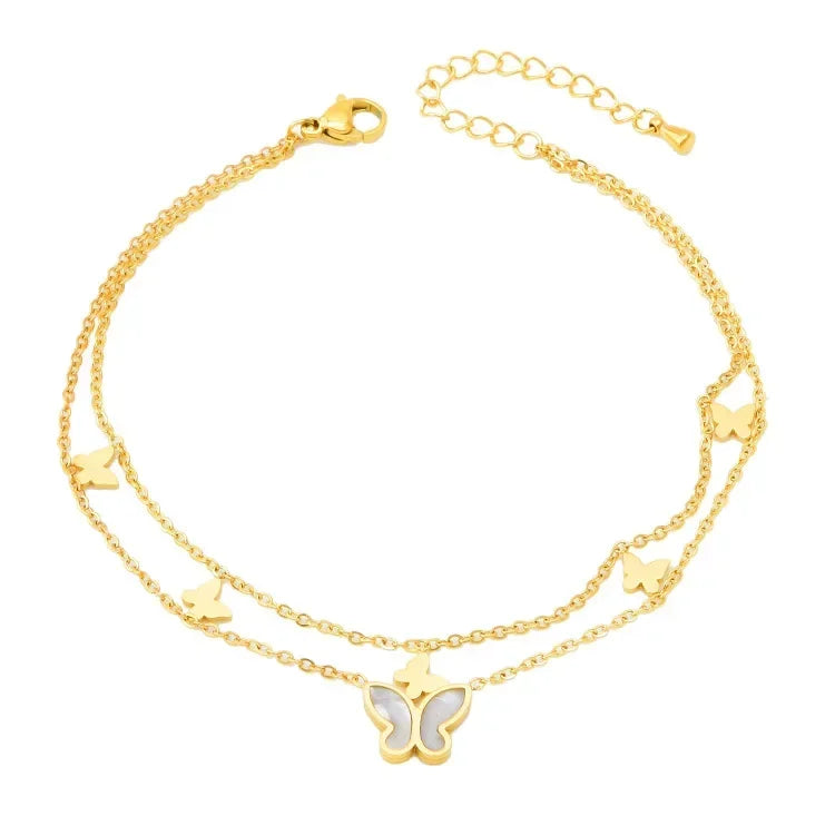 Gold Stainless Steel Bohemian Personalized Anklet