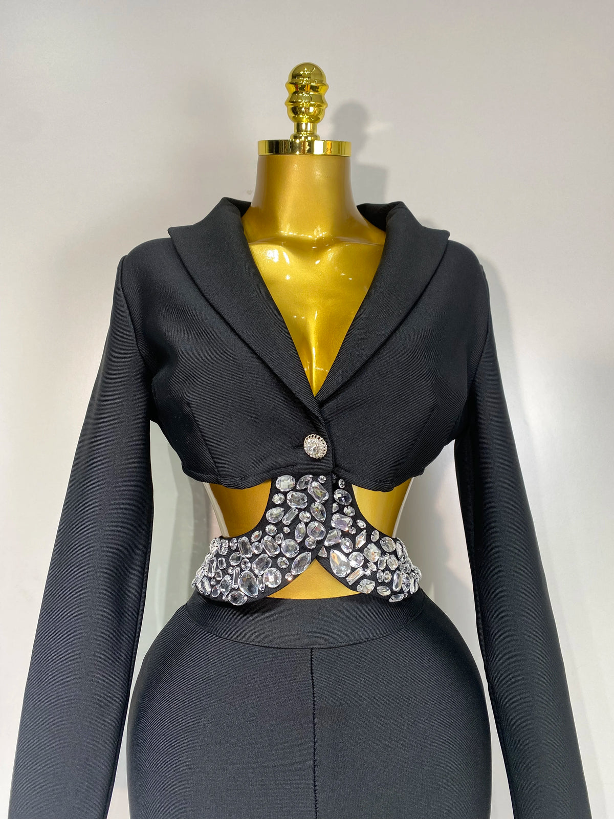 Women Beaded Bodycon Two Piece Pants Set