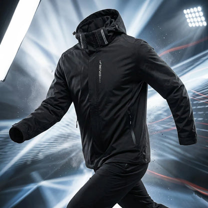 Men's Waterproof Windproof Hoodie Jacket for Outdoor Activities