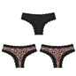 BZEL Women Lace Thong Panties Low-Waist G-String Leopard