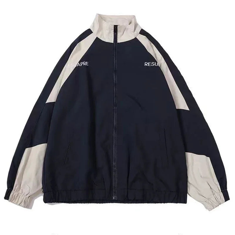 Men's Patchwork Color Block Varsity Jacket
