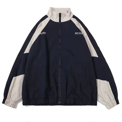 Men's Patchwork Color Block Varsity Jacket