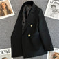 Candy Color Slim Blazer with Notched Collar and Metal Buttons
