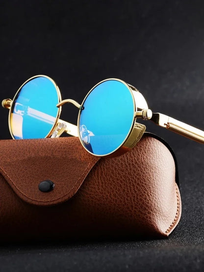 Metal Punk Round Sunglasses for Men and Women