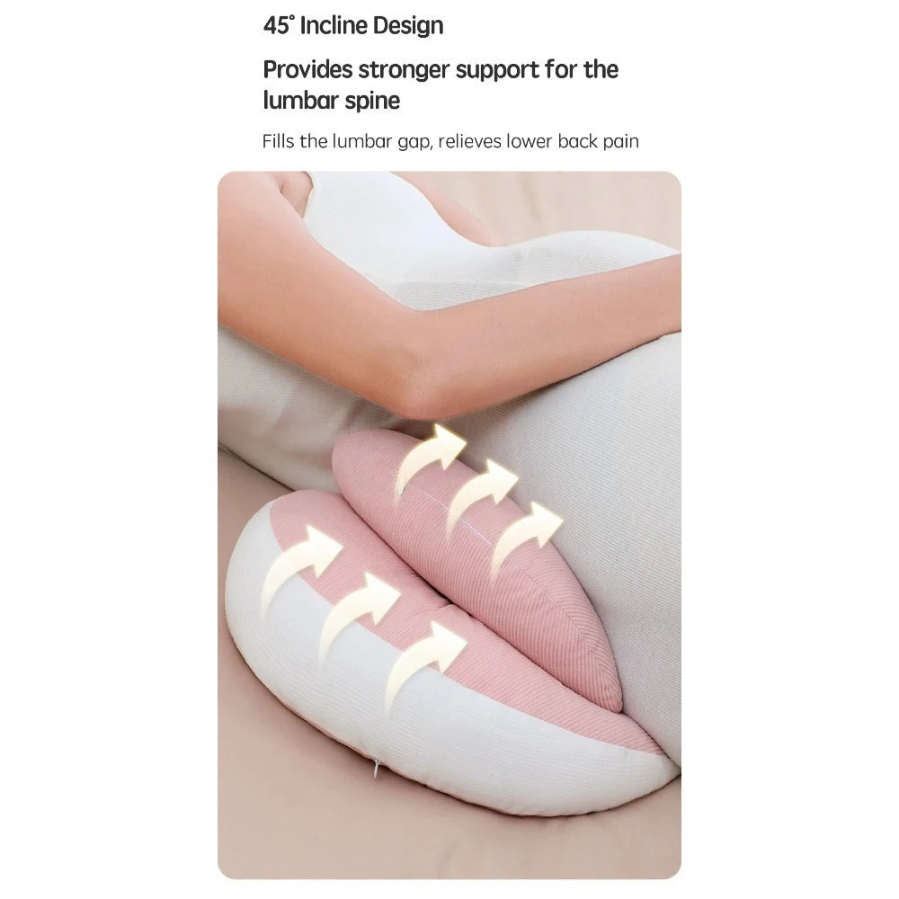 Pregnancy Pillow with Auxiliary Cotton Waist Support