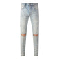 Men's Retro Wash Low Rise Elastic Skinny Denim Jeans