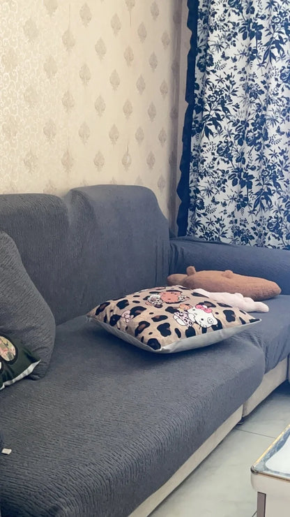 Jacquard Sofa Cover Thick Elastic for L-Shaped Sofa