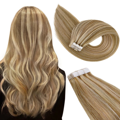 Ugeat Tape In Hair Extensions Brazilian Remy Hair 20P/40P
