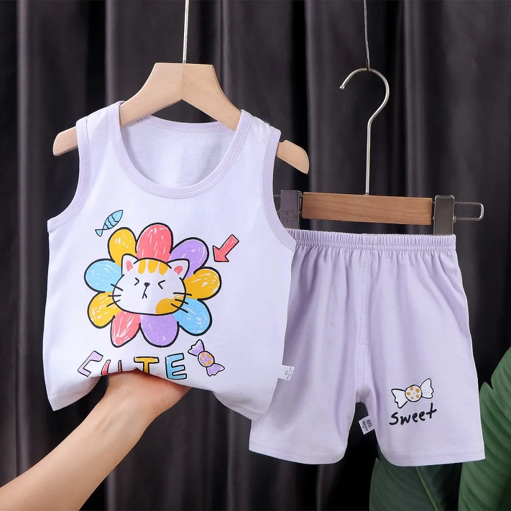 Cotton Summer Kids Clothing Set T-Shirt and Shorts