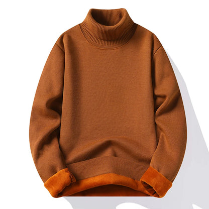 Mens Knitted Turtleneck Sweater Slim Fit Casual