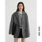 Women's Woolen Double Breasted Jacket Office Lady Outerwear