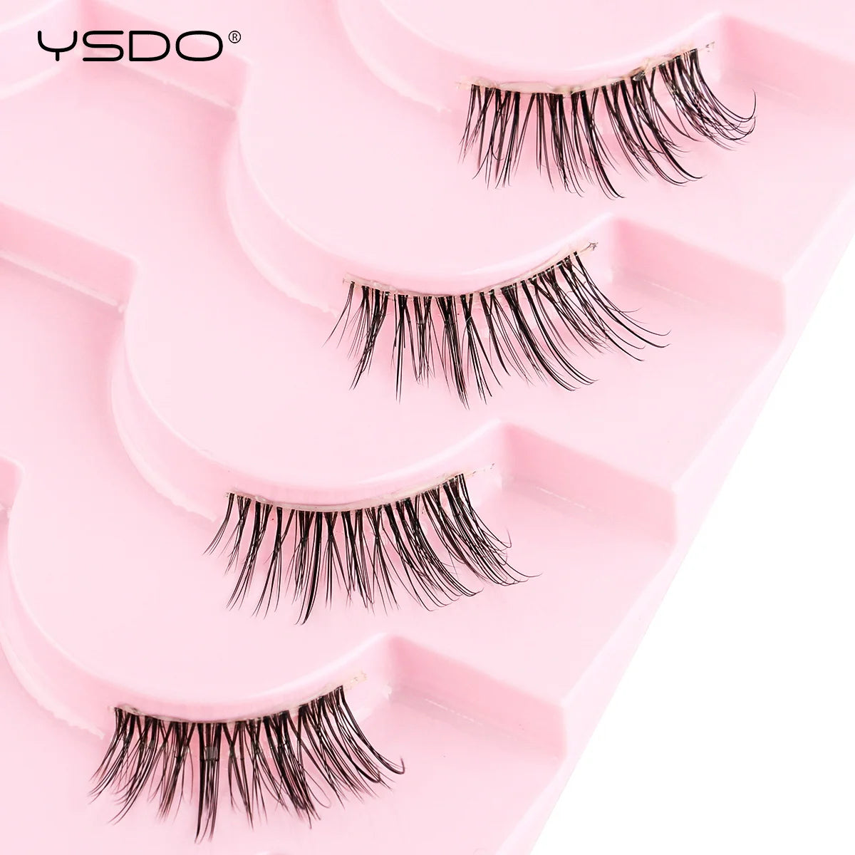 YSDO 5/10 Pairs Natural Soft Black Half Lashes