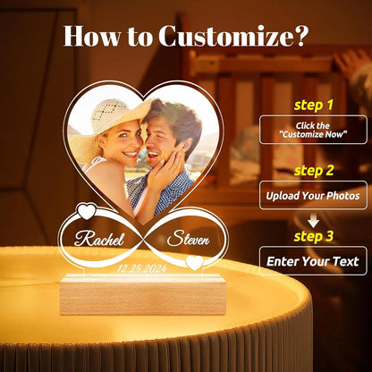 Personalized Acrylic Photo Frame for Couples Anniversary