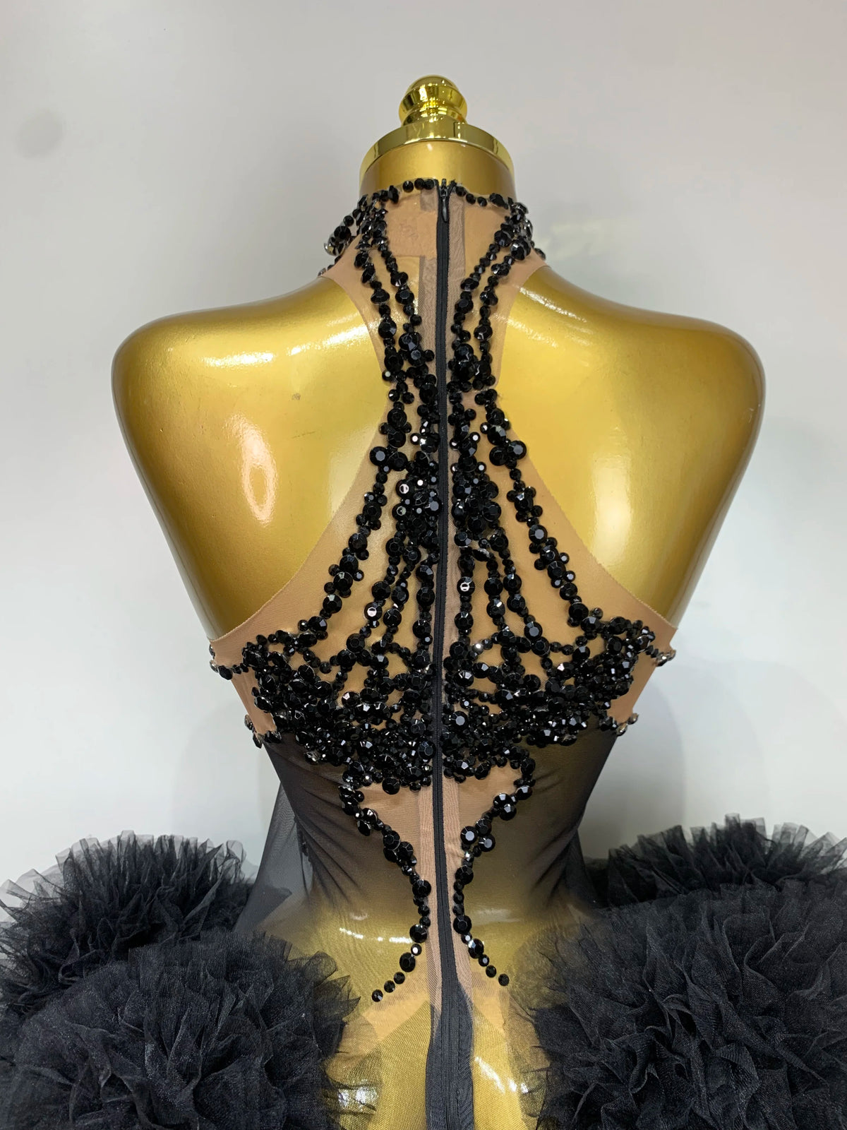 Sexy Rhinestone Mesh Bodycon Mini Dress for Women