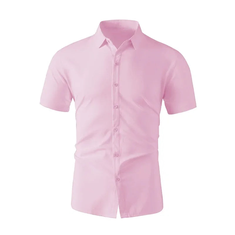 Men's Casual Short Sleeved Shirt Polyester Blend