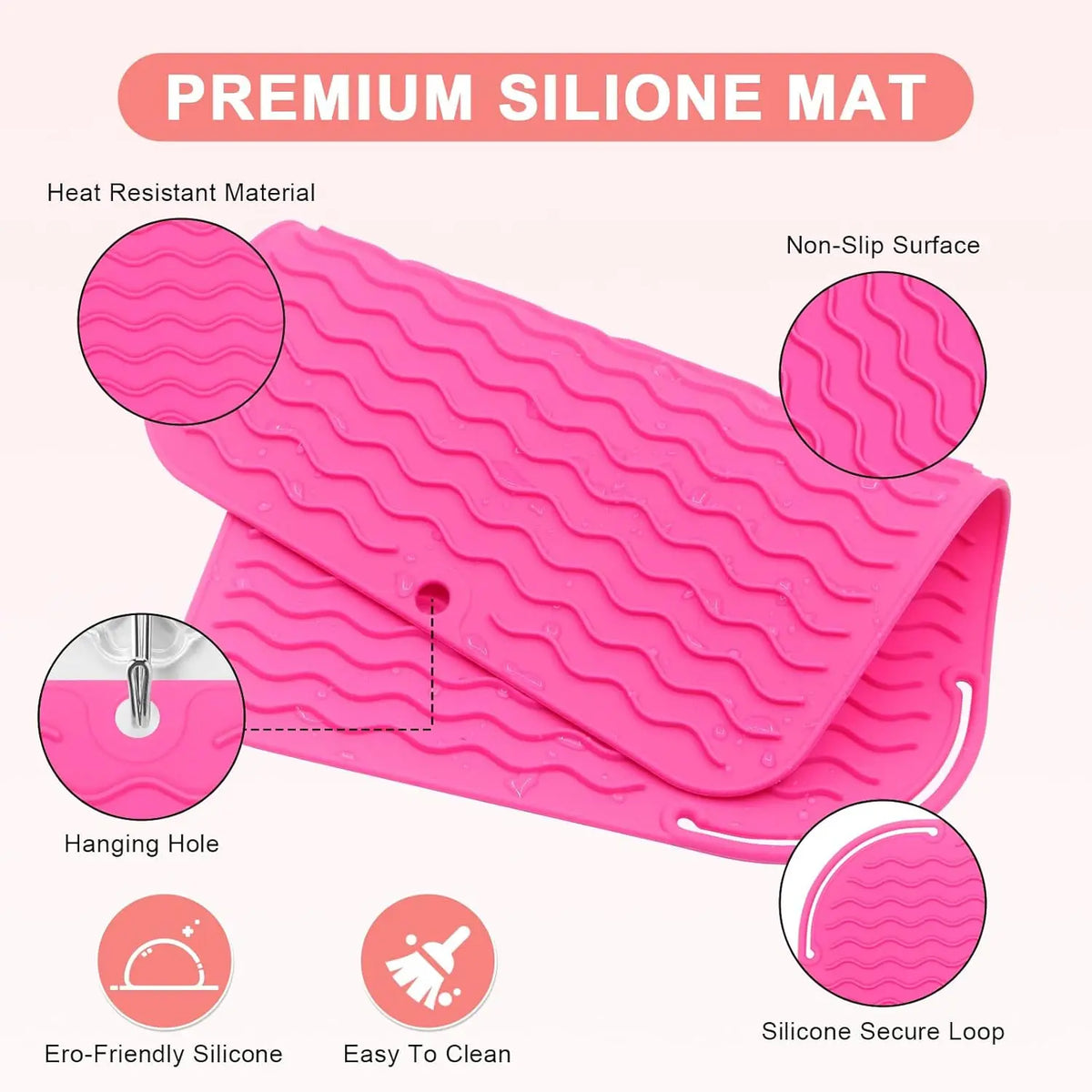 Plus Size Silicone Heat Resistant Mat for Hot Tools