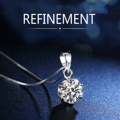 Moissanite Pendant Necklace 925 Sterling Silver Women