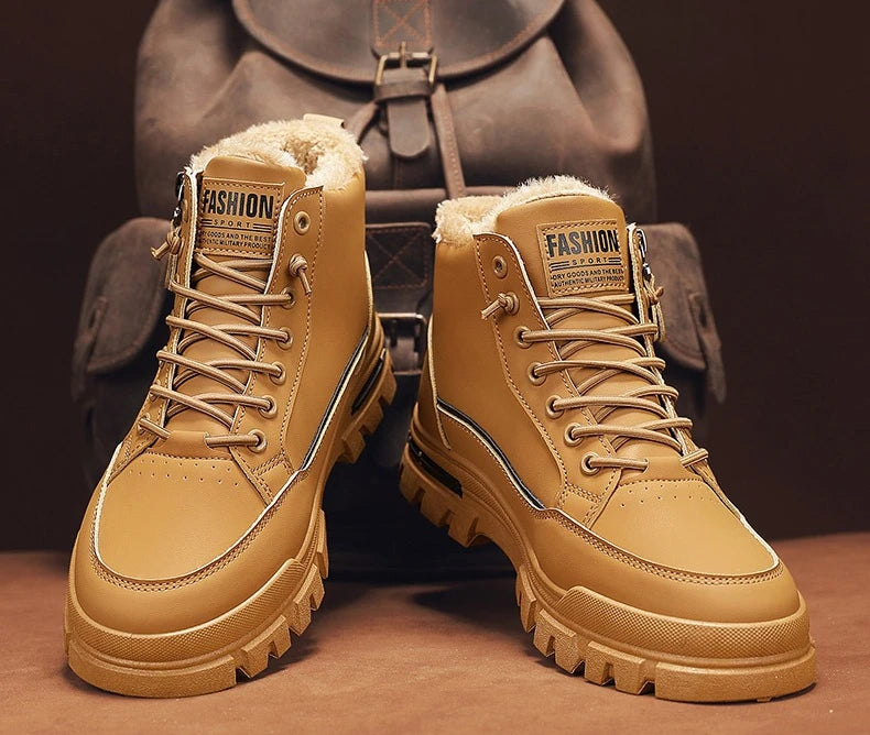 Men's High Top Snow Boots in Plush Cotton