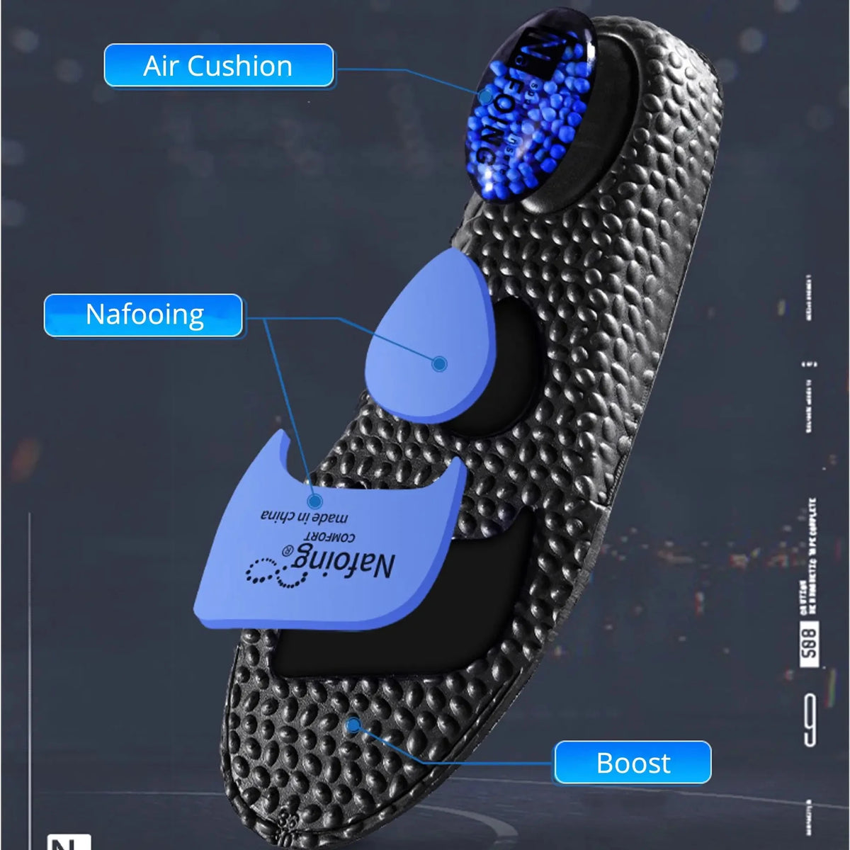 High Elastic EVA Shock Absorption Insoles for Running
