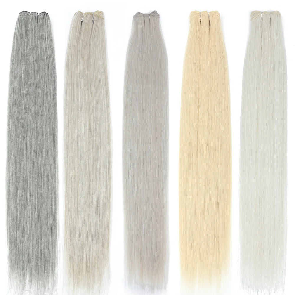 30 Inch Bone Straight Synthetic Hair Bundles Piano Blonde Ombre
