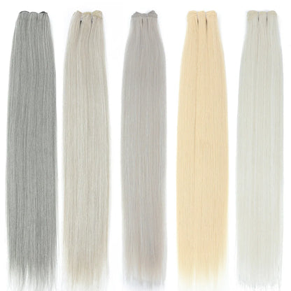 30 Inch Bone Straight Synthetic Hair Bundles Piano Blonde Ombre
