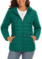 TACVASEN Women's Hooded Puffer Jacket Lightweight Casual