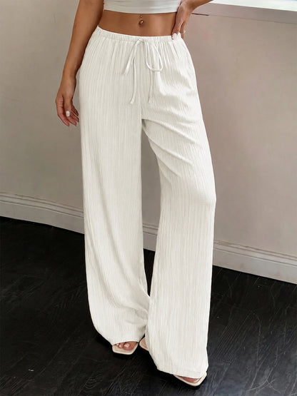 Women's Casual Solid-Color Wide-Leg Pants