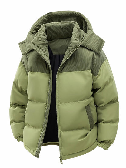 Men's Hooded Cotton Jacket, Windproof and Warm