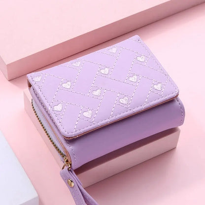 Women's Embroidered PVC Zipper Wallet with Large Capacity