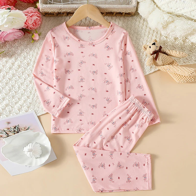 Children's Casual Joker Bear Print Pajama Set