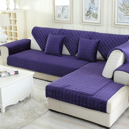 Flannel Sofa Cushion Non-Slip Plush Backrest Cover