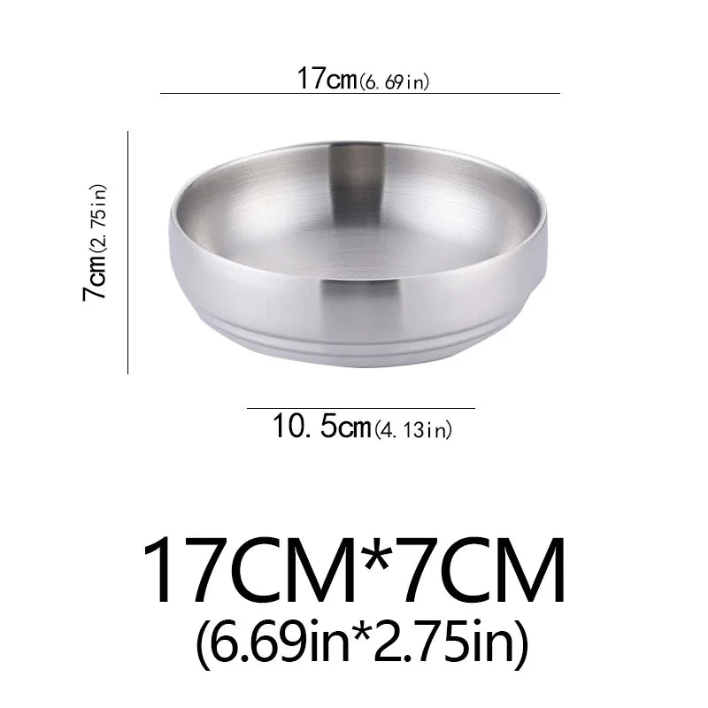 304 Stainless Steel Double Layer Noodle Bowl Gold Silver