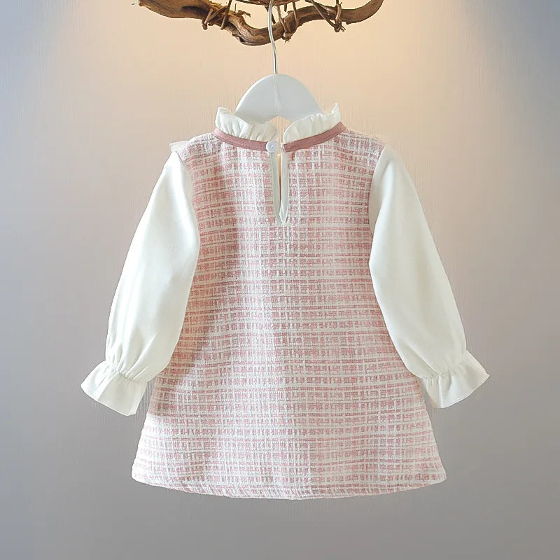 Plaid Cotton Long-Sleeve Baby Girl Dress