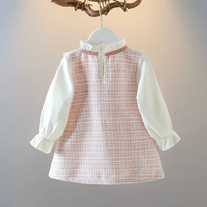Plaid Cotton Long-Sleeve Baby Girl Dress