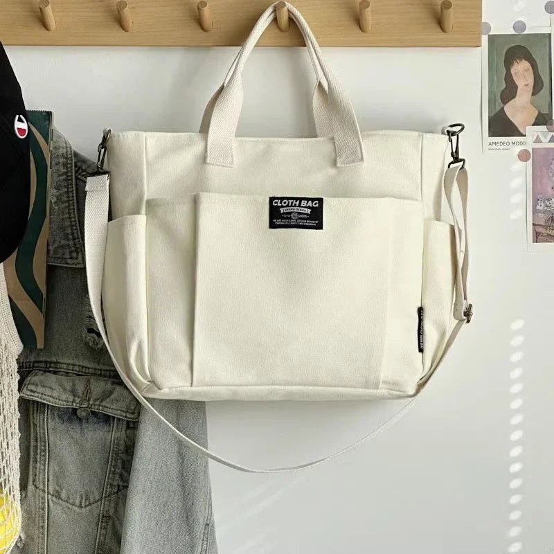 Canvas Large Capacity Commuter Shoulder Handbag