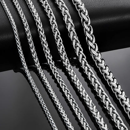 Stainless Steel Classic Curb Necklace 14 to 40 Inches