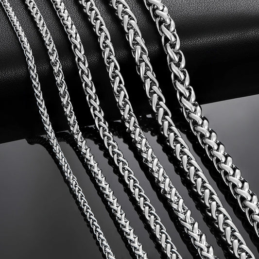 Stainless Steel Classic Curb Necklace 14 to 40 Inches