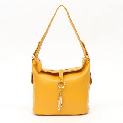 Zency Red Genuine Leather Hobo Shoulder Bag