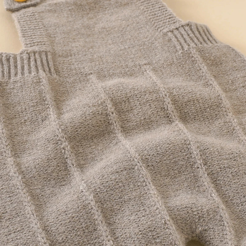 Sleeveless Knitted Baby Romper Set for Newborns
