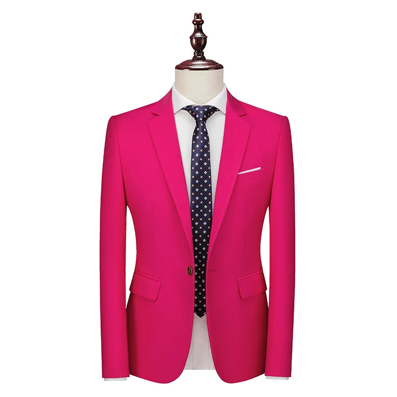 Bright Green Men's Blazer, Polyester Slim Fit Jacket
